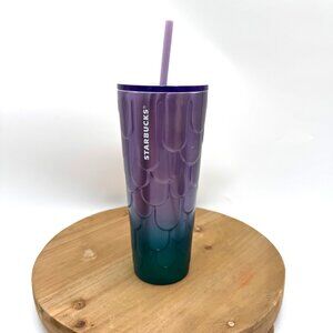 Starbucks Dining  24oz Starbucks Twilight Ombre Mermaid Scales Tumbler Blue purp